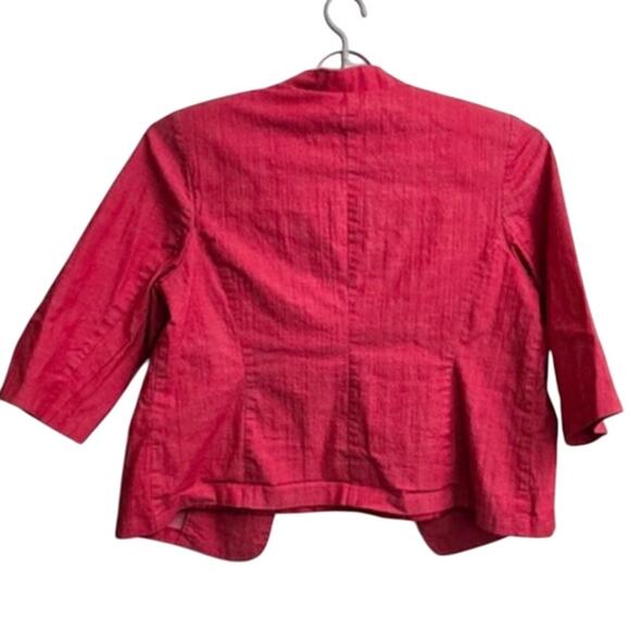 Roz & Ali Women’s Cropped Red Jacket Size 2X Pockets Zip Detail - Picture 7 of 8